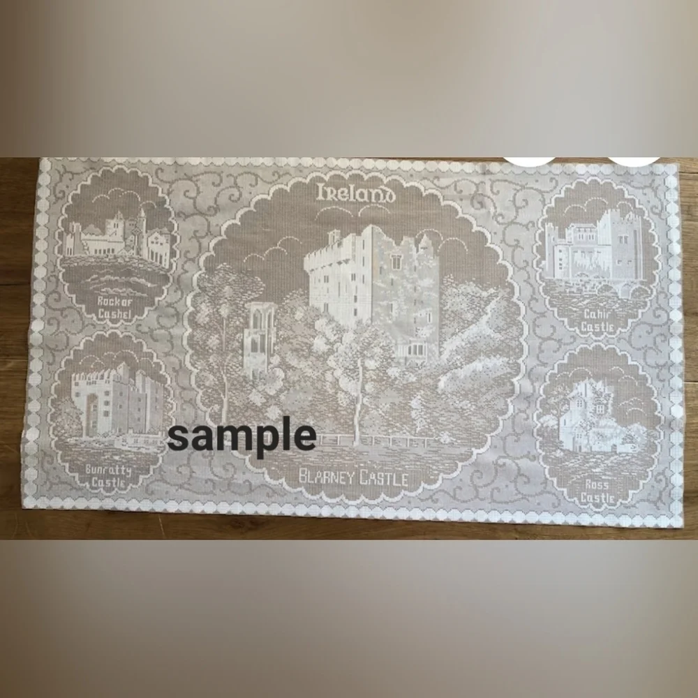 Irish lace vintage table runner irish castles